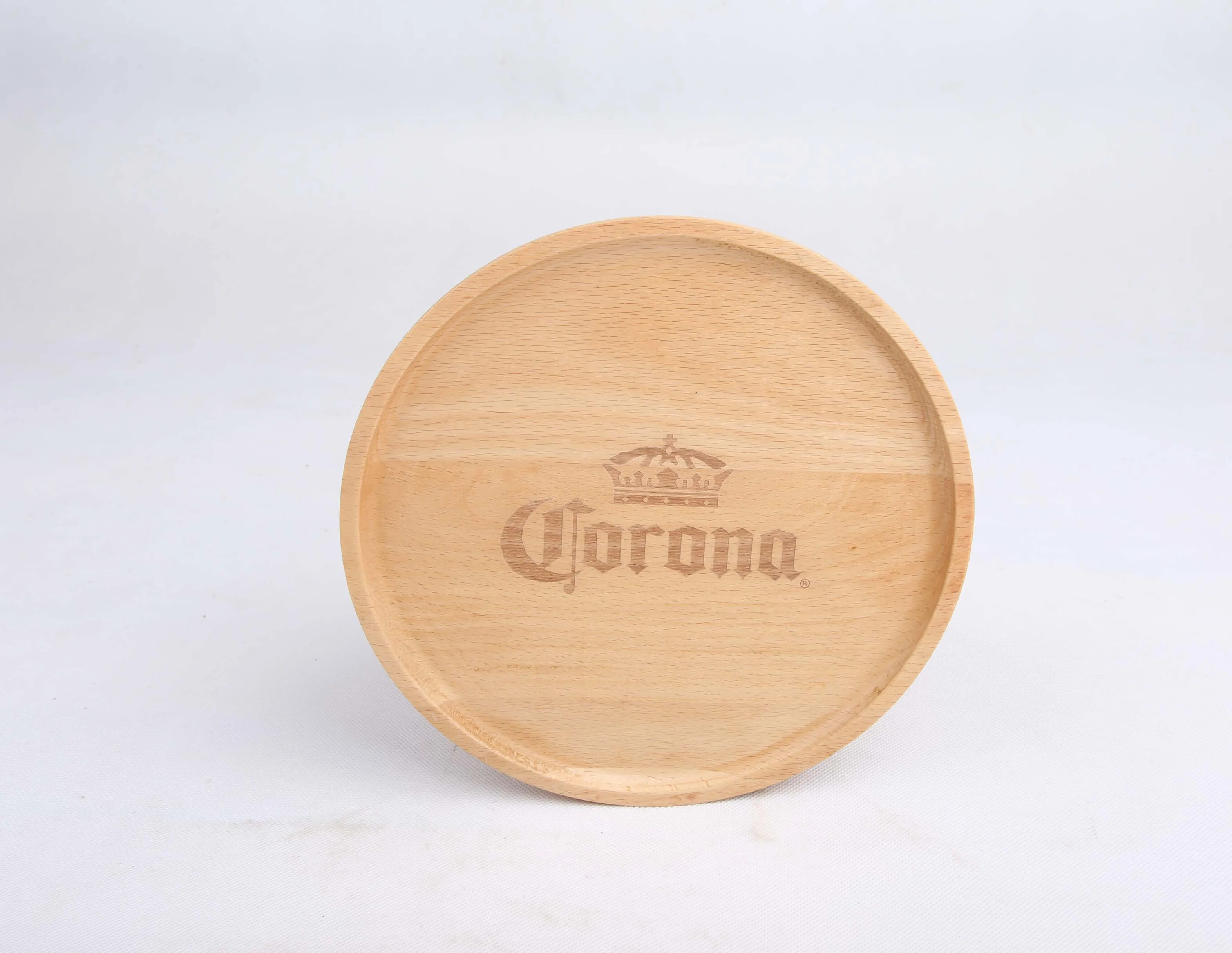 natural round wooden serving tray