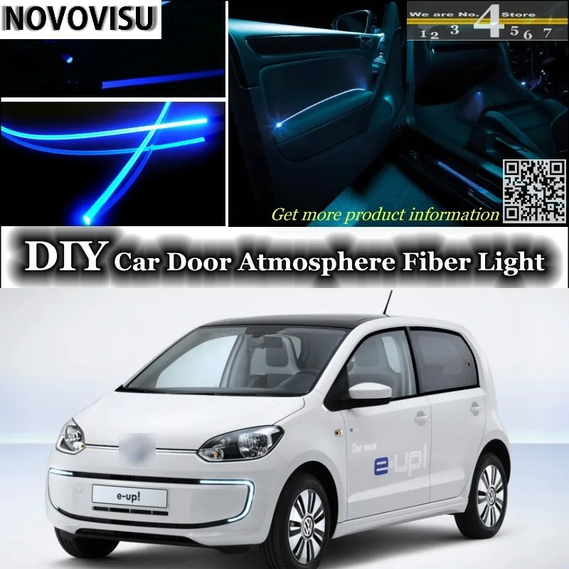 NOVOVISU For Volkswagen VW Up interior Ambient Light Tuning Atmosphere Fiber Optic Band Lights Inside Door Panel illumination