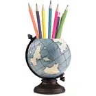 unique Resin antique globe shape custom desktop pen holder