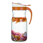 Cold brew glass coffee maker drinking pitcher with plastic lock lid