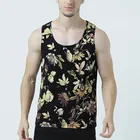 High street men full floral print tank top custom 100% cotton