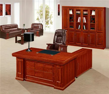Classic Wooden Home Office Furniture Hdf Board L Shape Half Round