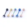 PVD Coating Crystal F136 Titanium Personalized Tongue Rings