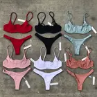 2018 OEM custom push up bikini high leg cut hot sexy young girls swimwear beachwear