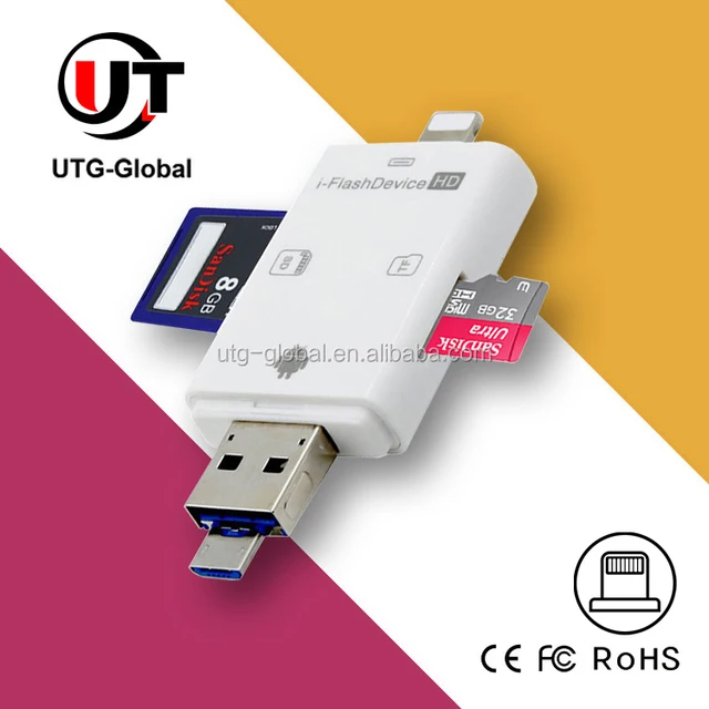tf/sd memory stick usb card reader for iphone 66s 5 5s 5c