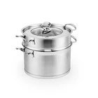 Stainless steel steamer and cooking pots 2 layer food steamer pot