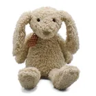 10 inch ivory color stuffed bunny plush rabbit with bowtie