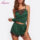 lynmiss wholesale ladies summer nightwear short set sexy women satin sets silk pajamas for women