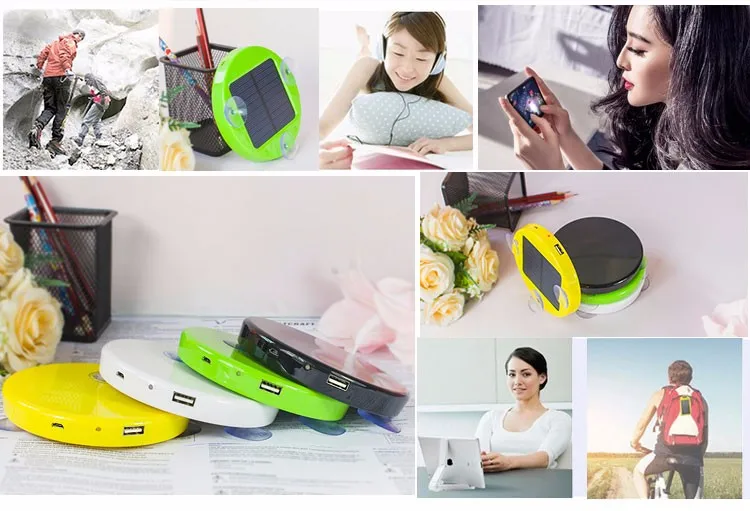 CE RoHS FCC Car Window Solar Battery Mobile Phone Power Bank Portable Charger