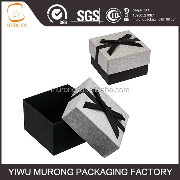 silver glitter universal gift box with bow
