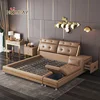 Modern genuin leather doubl bed furniture