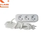 European style 3 gang socket / third socket/ 3 pin ac power socket with wire