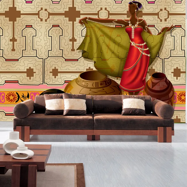 interior wall mural decoration classic style dancing woman wall paper