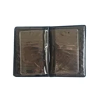 four sheets plastic pvc black cover license bank cards holder