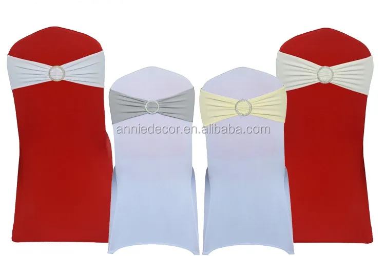 Royal Blue Elastic Chair Sashes Spandex with Buckle Wedding Banquet Party Hotel Event Decoration Chair Bows