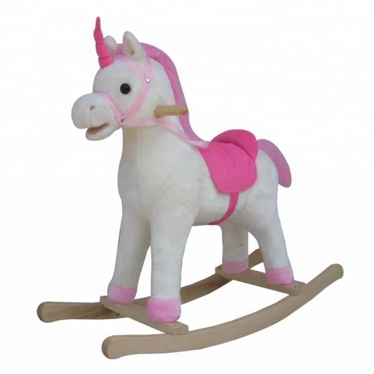 pink plush rocking horse