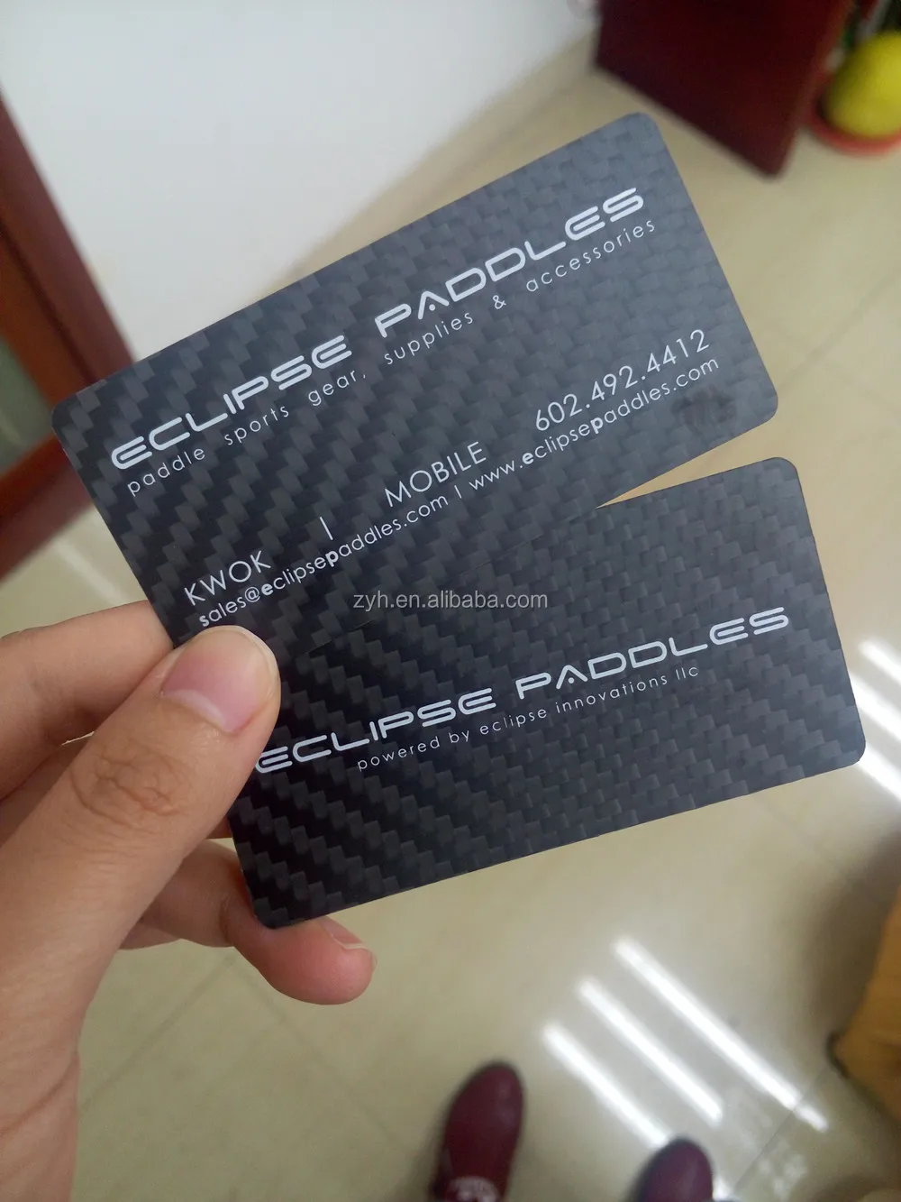 Special material Fashion looking carbon fiber card metal business card in blanks 0.2-1mm