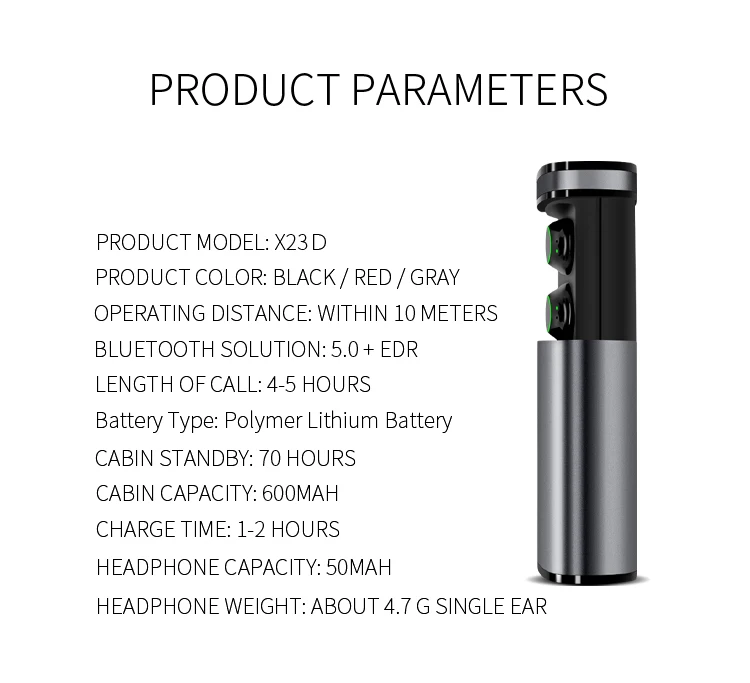 XBOON TWS earbuds nice design X23D blue tooth wireless earphones headphones - ANKUX.COM