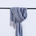 Custom women lady neck winter checked scarf and shawl 2019