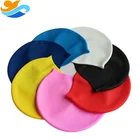 Custom printed 100% silicone waterproof swimming caps