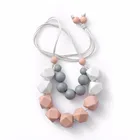 latest design beads necklace silicone teething necklace