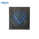 Black Custom Brand Hollow Out Logo Engraved PU Leather Label Tags Jeans Patches