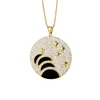 N180958 xuping cubic zirconia round circle women long necklace+ladies jewellery micro pave 14 k gold plated star moon necklaces