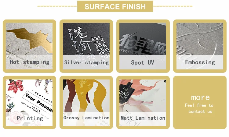 silver stamping or gloss lamination or inside printing for gi