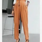thai 2020 new women's fashion high waist kaki pants