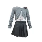 Wholesale children boutique clothing fall girls ruffle pleated skirt sets