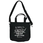 New Japanese Korea style letter cartoon print casual crossbody canvas bag