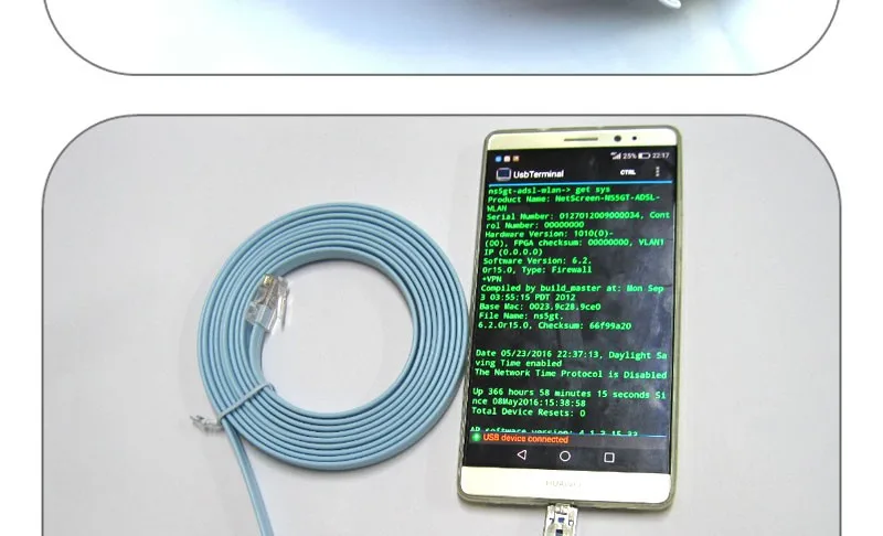 Classical blue FTDI Micro usb+USB to RJ45 console cable for Cisco router