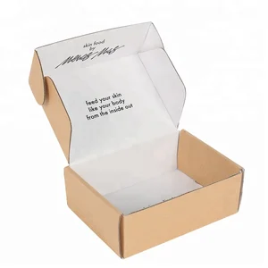 flat packed glossy brown corrugated gift box