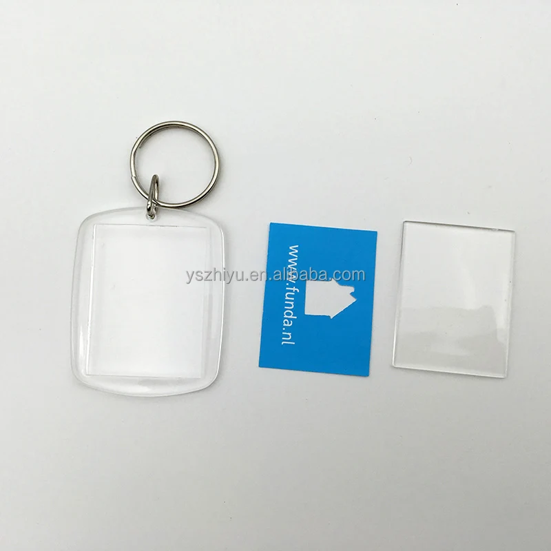 gift blank clear acrylic photo paper insert plastic keychains