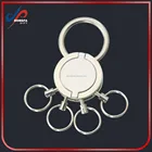 Custom Logo Circular Valet Pull-Apart/ Pull-n-Twist Metal Keychain 4 Rings