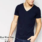 High Quality Cotton Spandex Plain Blank Deep V Neck Slim Fit T Shirts Running Wear for Men