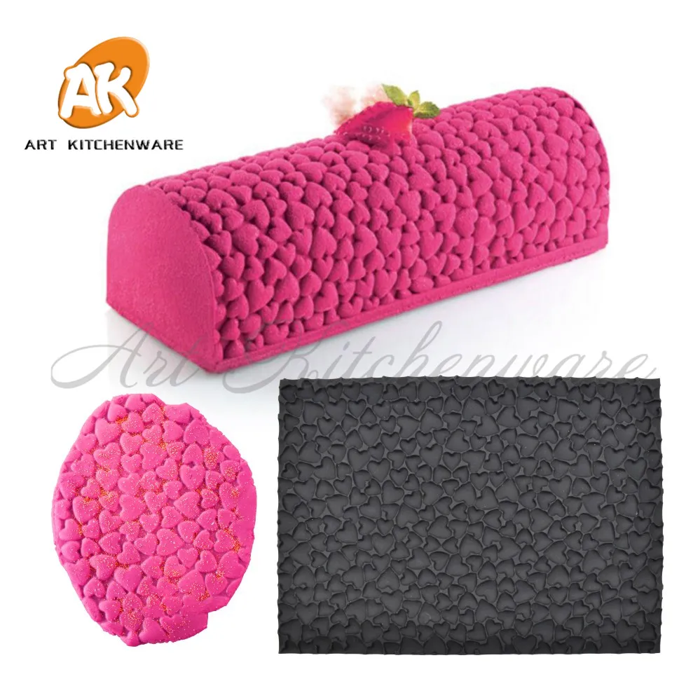 Silicone Mat Heart Texture Mat For Mousse Stencil Cake Decoration