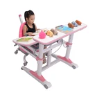 Home Furniture custom kids writing study table and chair set height adjustable desk to Children