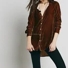 Luxe ladies oversized knee length one size fits all velvet blouse