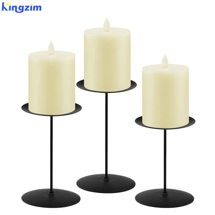 Centerpieces Plate Wrought Iron Smtyle Pillar Candle Holders For