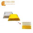 43 glass beads plastic road studs double reflectors yellow and white color