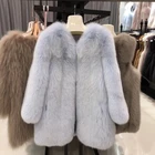 Hot Fashion Wholesale Price Ladies Lapel Fox Fur Winter Coat For Women And Girls Clothing