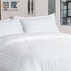 OEM Design 3cm Stripe Hotel Duvet Cover White Set