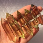 Wholesale Natural clear citrine crystal double points wand for healing