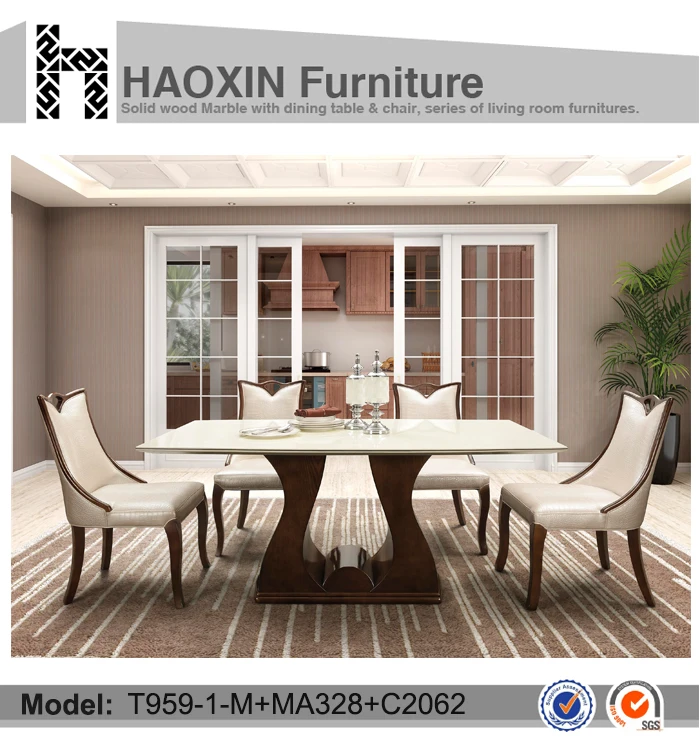 luxury style <strong>dining</strong> table set with paper marble top and hot sale