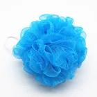 Custom colorful polyester mesh / net shower pouf ball bath sponge