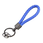 Hot Sale Handmade Custom LOGO Woven Multi Colors Leather Key chain Braided