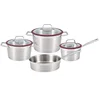 silicone sleeve lid stainless steel kitchen cookware cooking pot sets