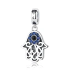 Brilliant Jewelry Charm Qings 925 Sterling Silver Blue Zircon Charm Bead
