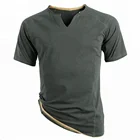 v-neck dark color t shirt dri fit shirts wholesale men's clothing
